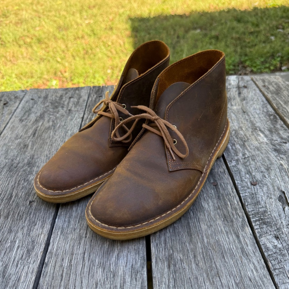 Clarks Originals Desert Boots Beeswax Leather Chukka Brown Men 7.5 Clergy Estate